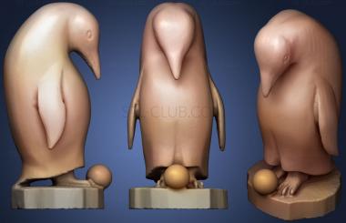 3D model Jean Gordons Carving Penguin With (And Without) Egg (STL)